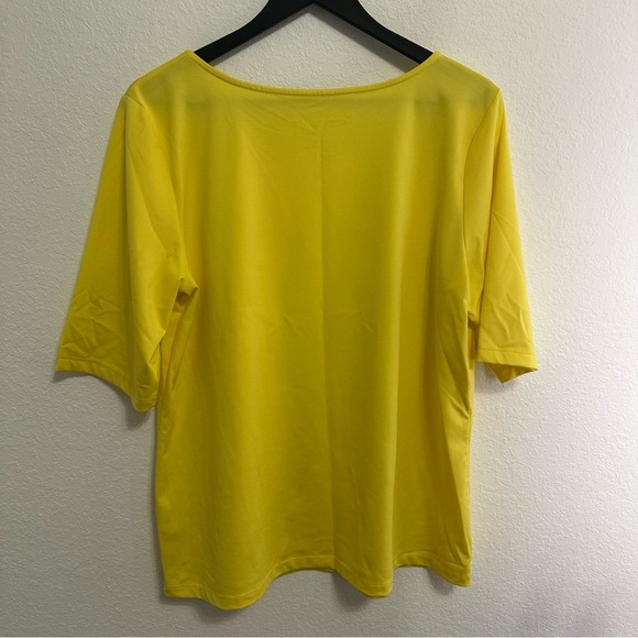 Susan Graver Weekend Essentials Yellow Tee – Size Large - Picture 2 of 5